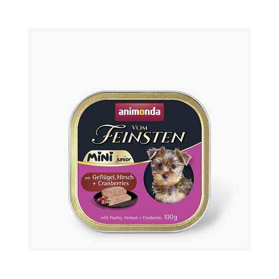 Корм влажный Animonda Vom Feinsten Mini Junior для щенков мелких пород с птицей, олениной и клюквой 100 г Киев