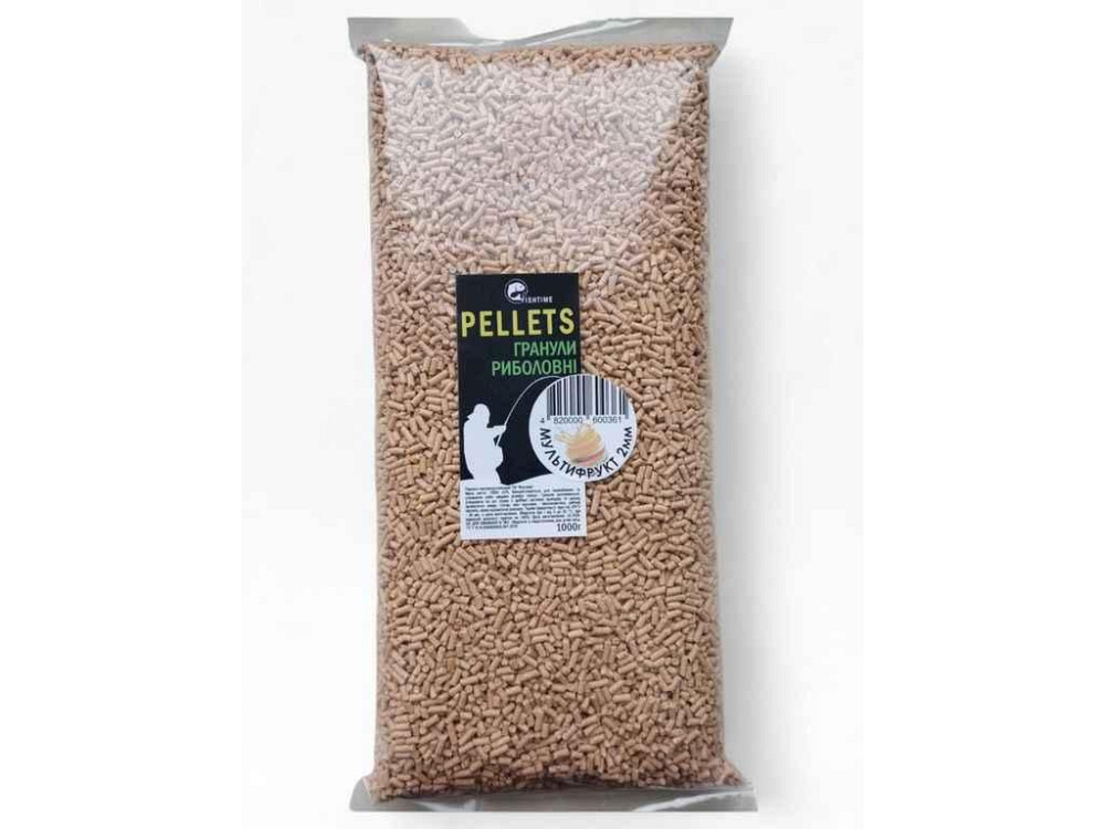 Принада в гранулах Pellets мультифрукт 2мм 1кг ТМ FISHTIME Київ - фото 1