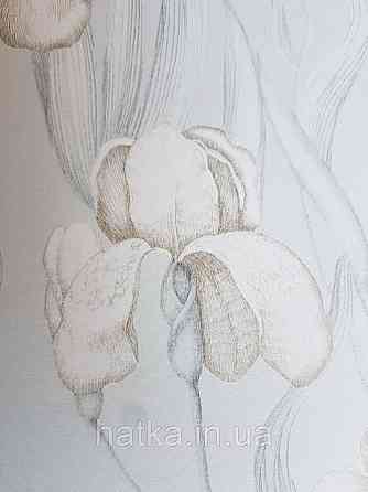 Шпалери флізелінові Decoprint Elisir EL21021 квіти коричневі листя сірі на світло-сірому тлі Київ