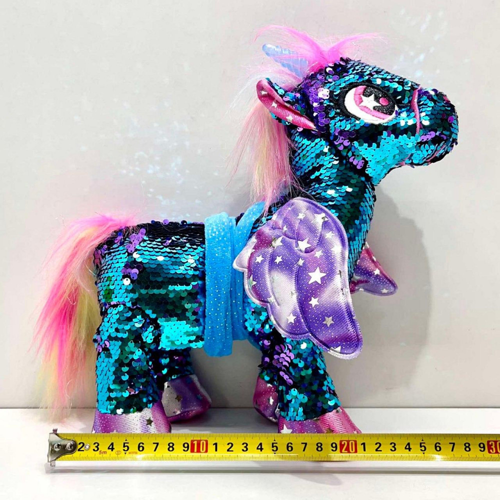 Іграшка м'яка інтерактивна Казкова конячка єдиноріг повідець звук світло Зелена (M 6202 I UA) Чернигов - изображение 4