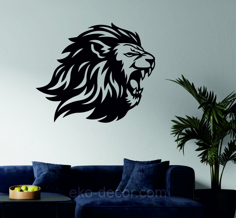 Настенный декор Панно  «Лев»  Декор на стену 70*60 см, Черный Киев - изображение 2