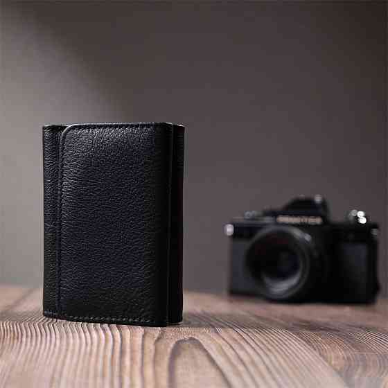 Красиве жіноче портмоне з монетницею з натуральної шкіри ST Leather 22728 Чорний Київ