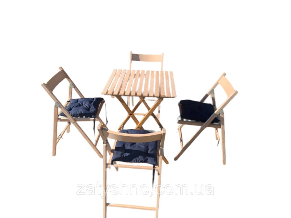 Мебель деревянная из бука с 4 стульями и накидками Киев - изображение 3