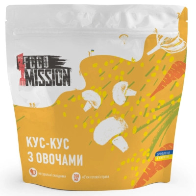 Пища быстрого приготовления Food Mission Кус-кус с овощами 100 г (fm.30467) Винница - изображение 1
