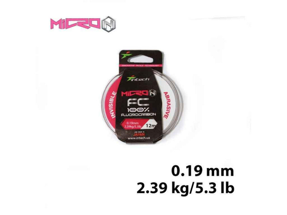 Флюорокарбон Micron FC 0,19мм 2,39кг 12м ТМ INTECH Київ - фото 1