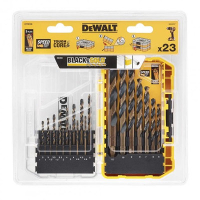 Набір свердл DeWALT по металу Black&amp;Gold HSS-G, 23 шт, кейс Tough Case (DT70729) Вінниця - фото 3