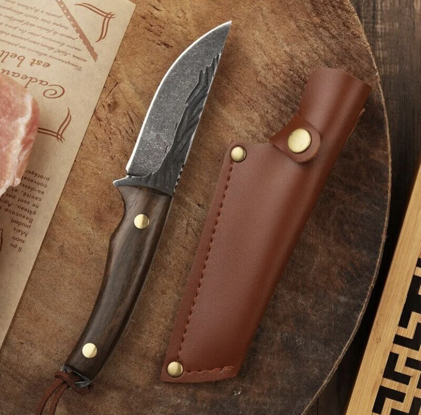 Походный нож, охотничий нож, рыбацкий нож , нож для кемпинга и природы, 20 см, нержавеющая сталь, коричневый Киев - изображение 2