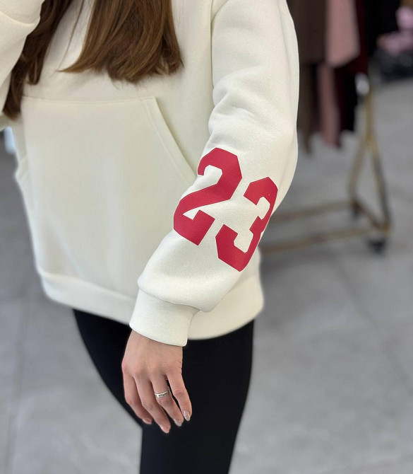 Жіноча стильна комфортна тепла худа турецька тринитка на флісі Білий, 46/48 Одеса - фото 4