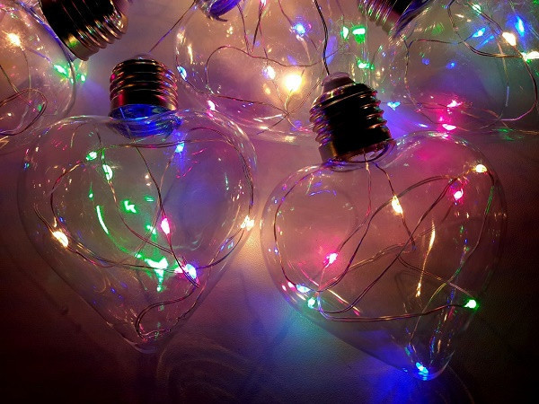 Гирлянда штора лампочки Сердце 3х1.5м 150 лед (10 нитей по 8 см) медный провод Мульти Винница - изображение 6