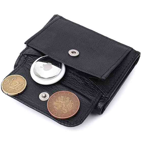 Небольшое женское портмоне с монетницей из натуральной кожи Черный (ST Leather) Киев