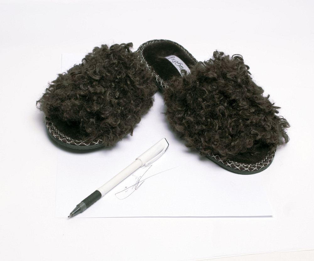 Тапочки женские открытые PaGо коричневый мех барашек  Распродажа Одесса - изображение 9