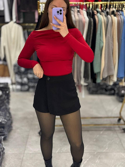 Жіноча стильна спідниця-шорти турецький кашемір-вовна Чорний, 46 Одеса - фото 4