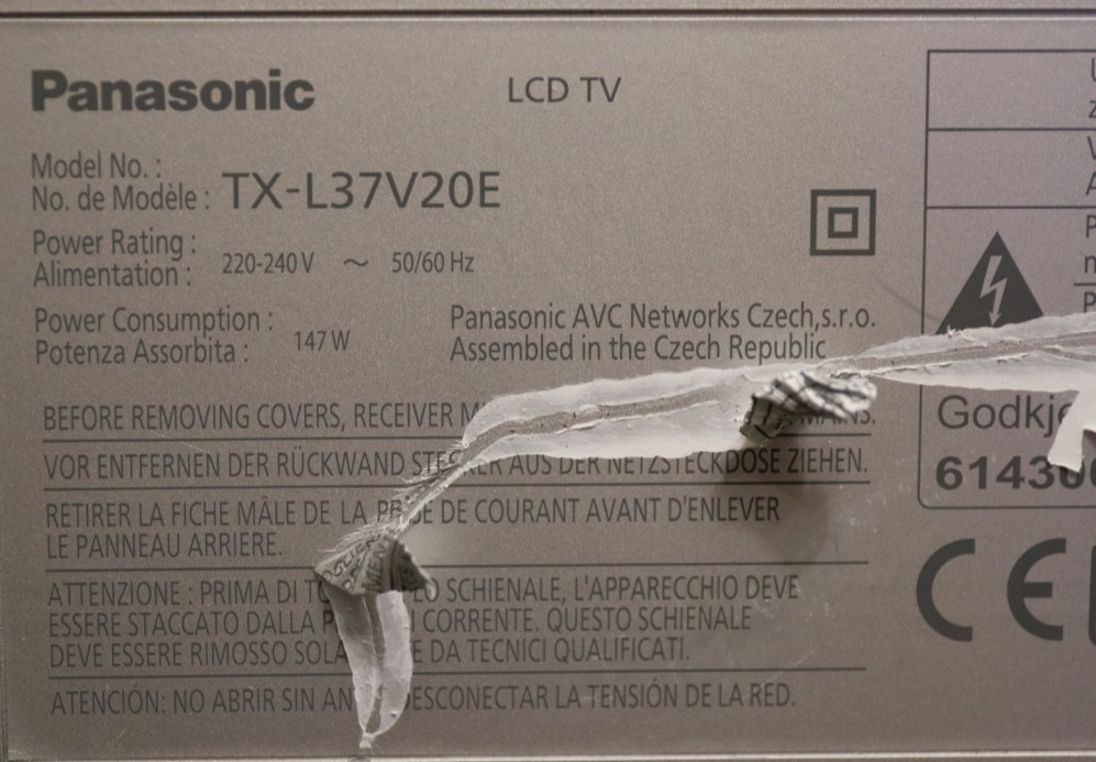 Телевізор Panasonic TX- L37V20E 37 Дюймів. Харків - фото 1