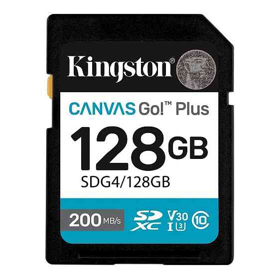 Картка пам'яті SDXC 128GB UHS-I/U3 Class 10 Kingston Canvas Go! Plus R200/W200MB/s (SDG4/128GB) ( 11467 ) Харків