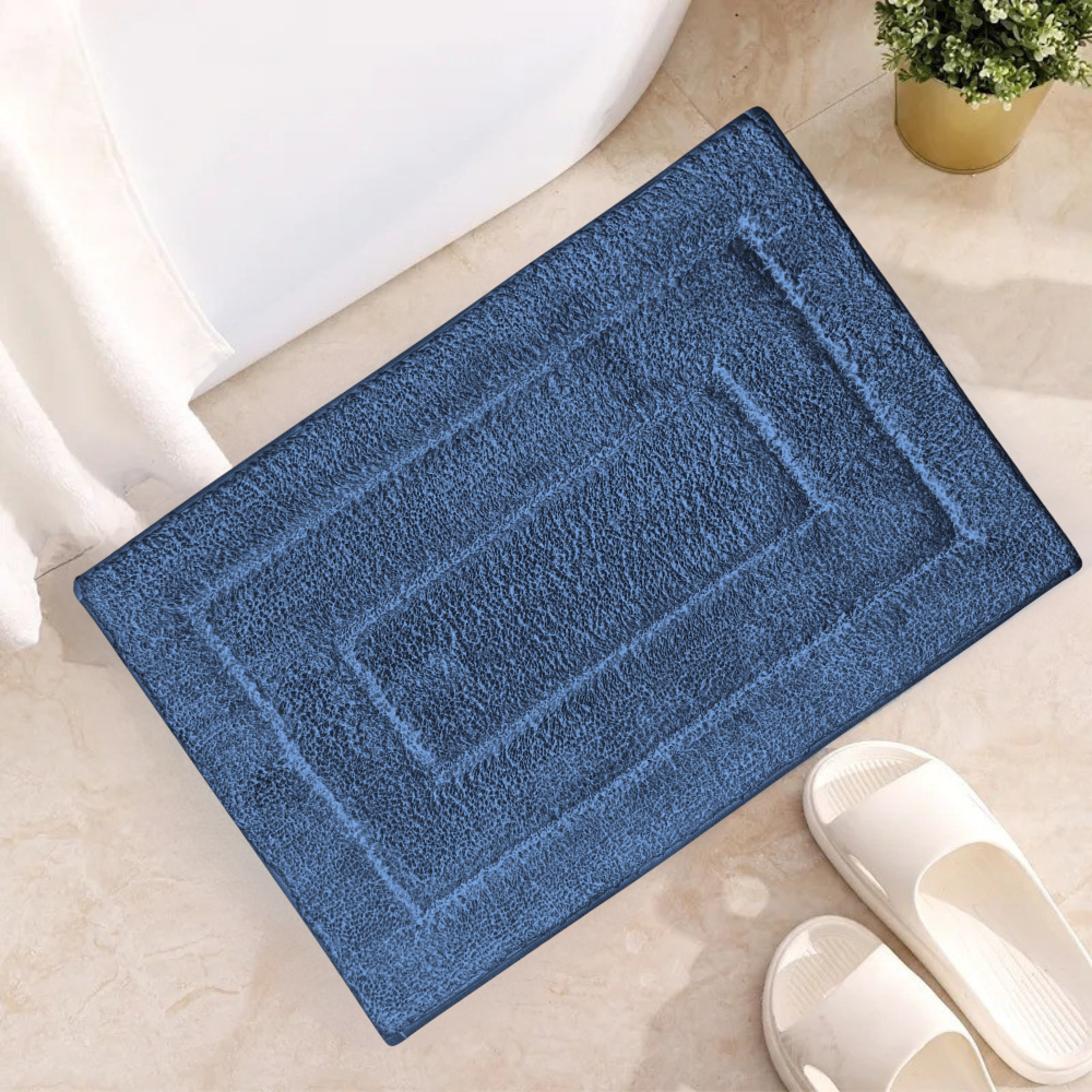Коврик для ванной комнаты и душа коврик для ног в душевую,микрофибра, атискользящий размер 40х60 см, синий Каменец-Подольский - изображение 1