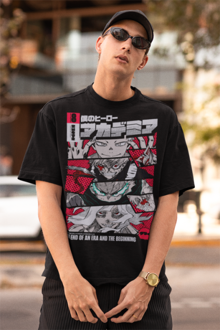 Футболка аниме Моя геройская академия оверсайз (S/M/L) Черний AnimeJ0298 Днепр - изображение 3