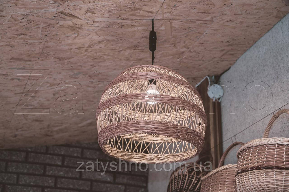 Люстра плетена із лози | люстри плетені із лози  | торшери абажури бра Київ - фото 2