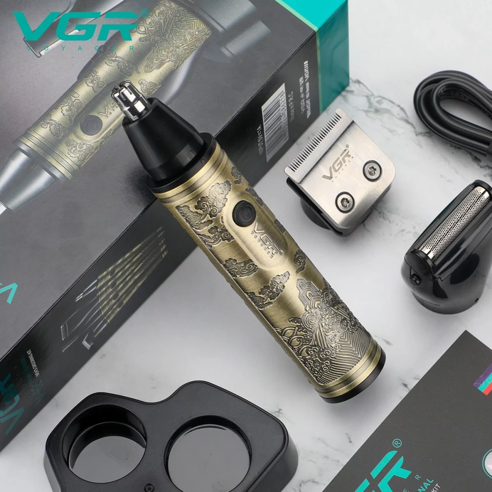 Тример чоловічий для бороди та вусів VGR V-621 (4 насадки) Вінниця - фото 3