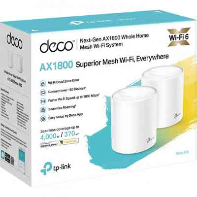 Точка доступа Wi-Fi TP-Link DECO X20 2PK AX1800 1xGE LAN 1xGE WAN MU-MIMO OFDMA MESH (DECO-X20-2-PACK) Винница