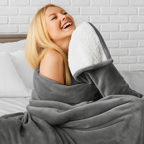 Двустороннее одеяло теплое 200х150 см Ruhhy (26292) Тёмно-серое Нововолынск - изображение 7