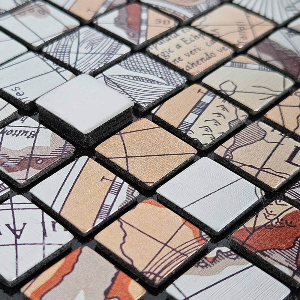 Самоклеюча алюмінієва плитка 300х300х3мм Сірий квадратик SW-00001926 Київ - фото 5