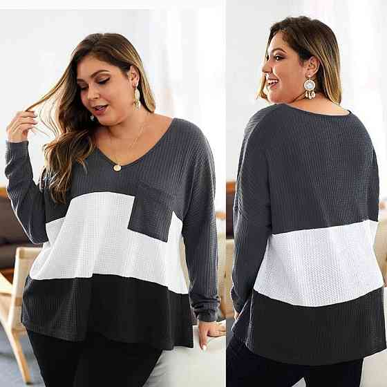 Жіноча повсякденна стильна блузка трикотаж високої якості Сірий, 54/58 Одеса