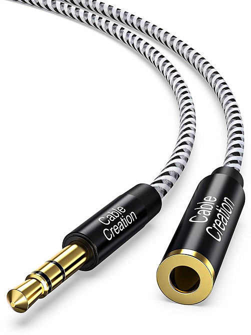 Подовжувач AUX CableCreation 3.5mm (Male to Female) 1м — Преміальний стерео аудіокабель у нейлоновому обплетенні для навушників Київ - фото 9