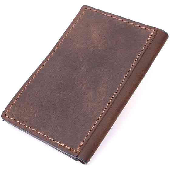 Практичний картхолдер з утримувачем для Apple AirTag з натуральної шкіри Коричневий (GRANDE PELLE) Київ