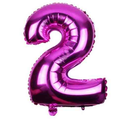 Шарик цифра 2 фольгированная 32 дюйма бургунди Киев