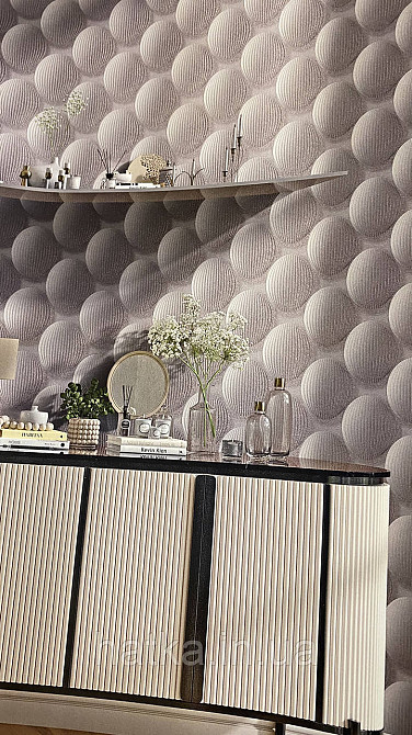 Обои виниловые на флизелине метровые Sintra Edelina геометрия фигуры круги  3д темный шоколад 520246 Киев - изображение 7