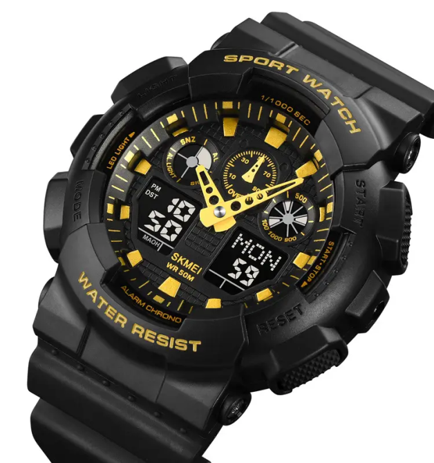 Годинник чоловічий наручний Skmei 1832 (Чорний з золотом) Київ - фото 2