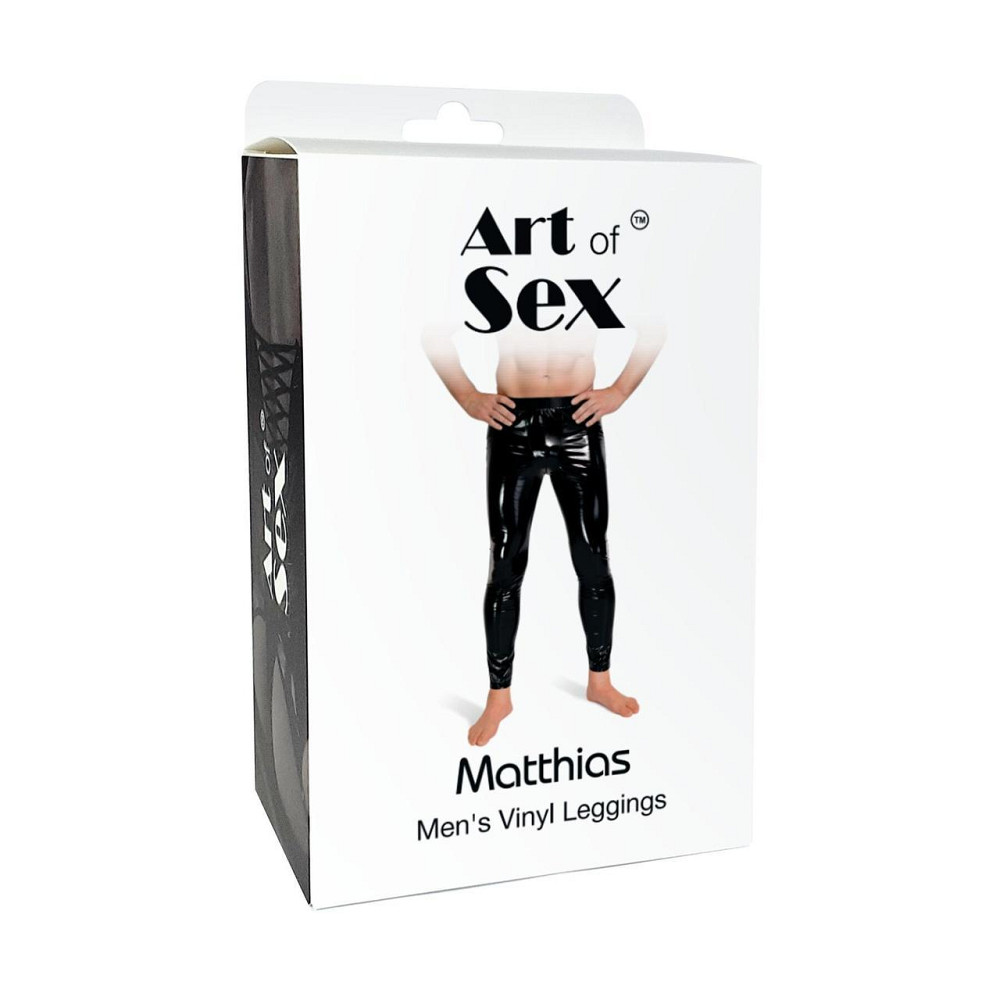Лаковані чоловічі легінси Art of Sex - Matthias, колір чорний, розмір L Sex Aura Київ - фото 3