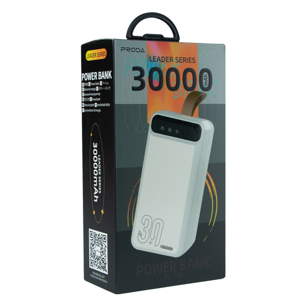 Универсальная мобильная батарея Remax Proda PD-P96 Leading 30000mAh (Белый) Винница - изображение 3