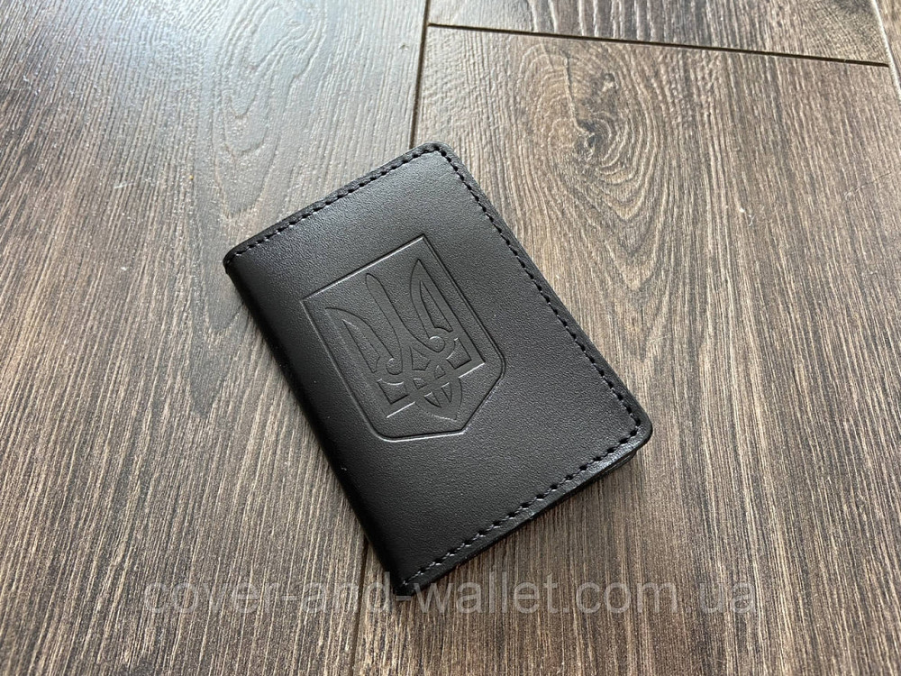 Кожаная обложка для прав или Id паспорта с Гербом Украины Киев - изображение 8
