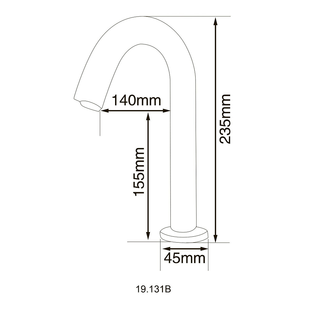 Кран сенсорний для умив-ка HOTEC 19.131B-DC/AC (220V/6V),висота 235мм,з трансформатором,латунь Cold Луцьк - фото 2