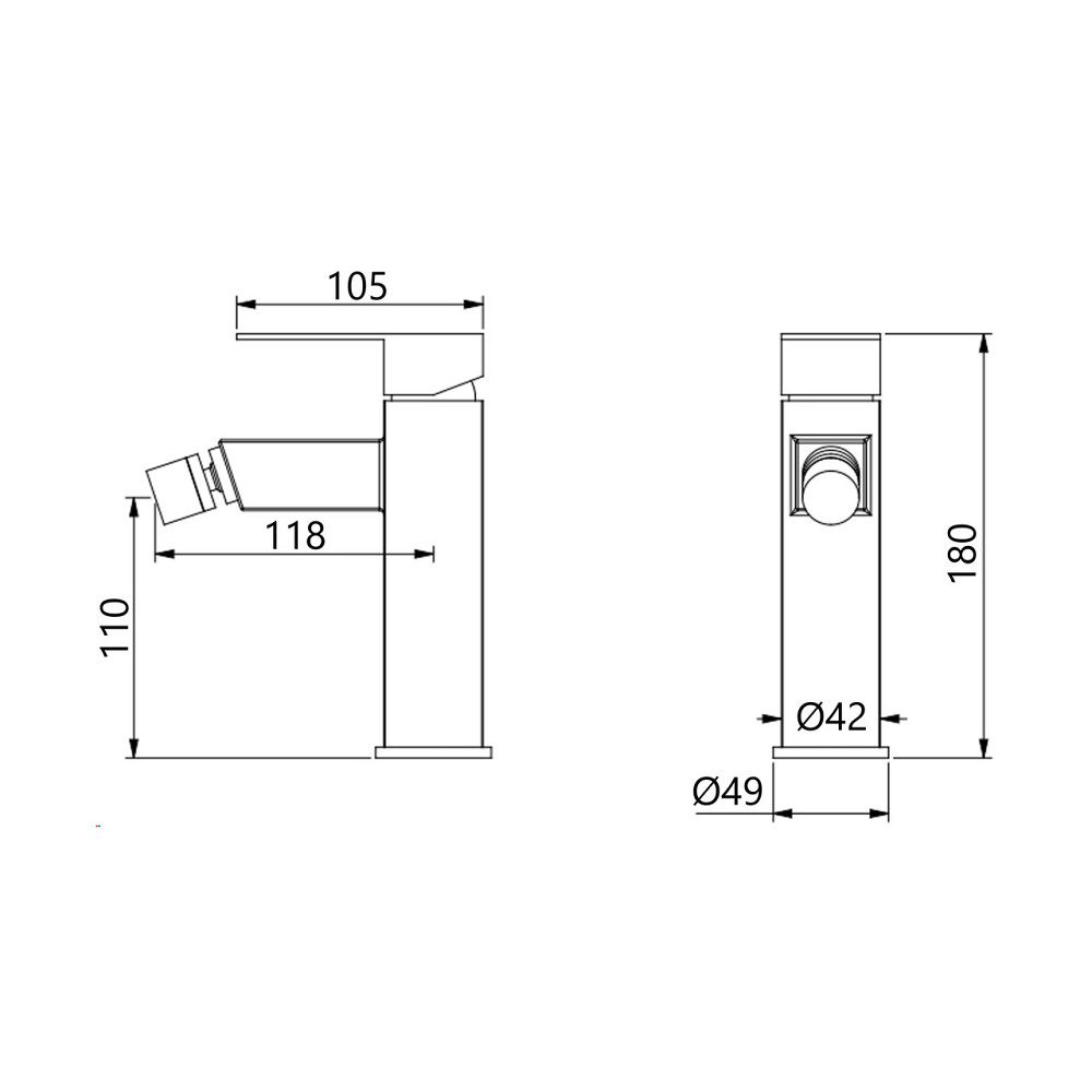 Змішувач для біде Lidz Kubis 001AF (k35) LDKUB001AFNKS46097 Nickel Київ - фото 2