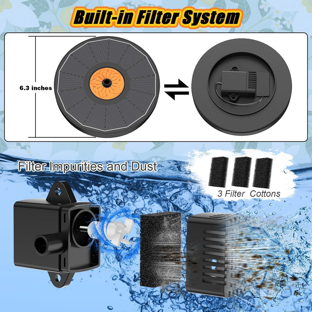 Садовий фонтан насос на сонячній батареї 3.5Вт Луцьк - фото 1