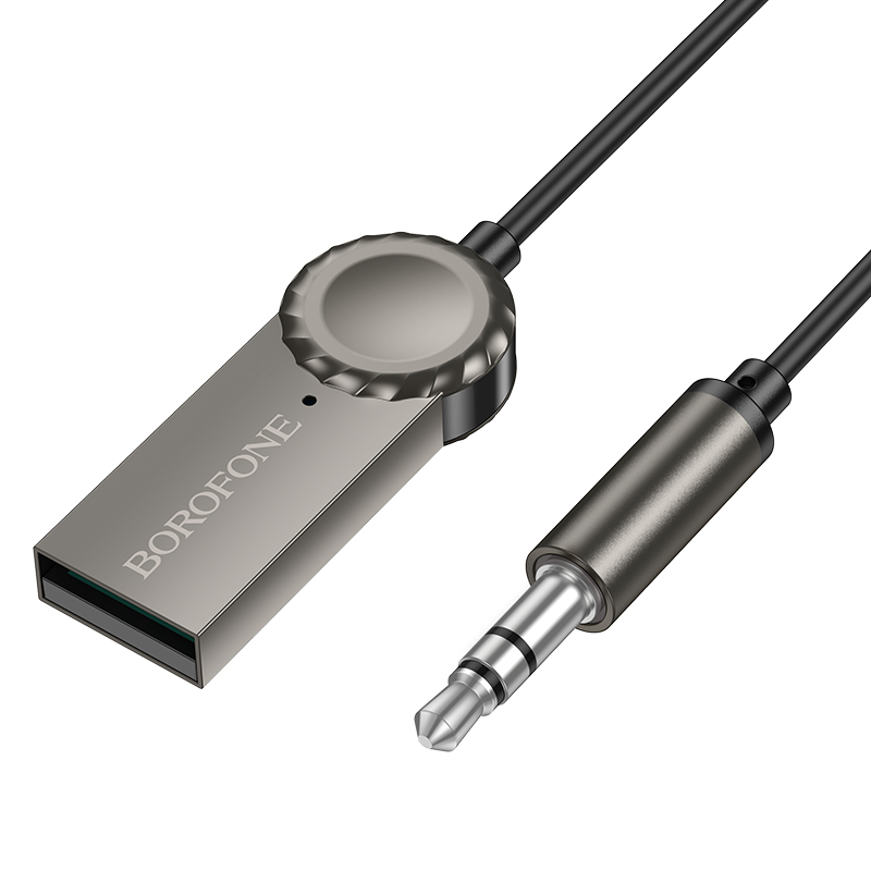 Bluetooth-ресивер BOROFONE BC56 Peaceful car AUX BT receiver with cable Metal Gray Київ - фото 6