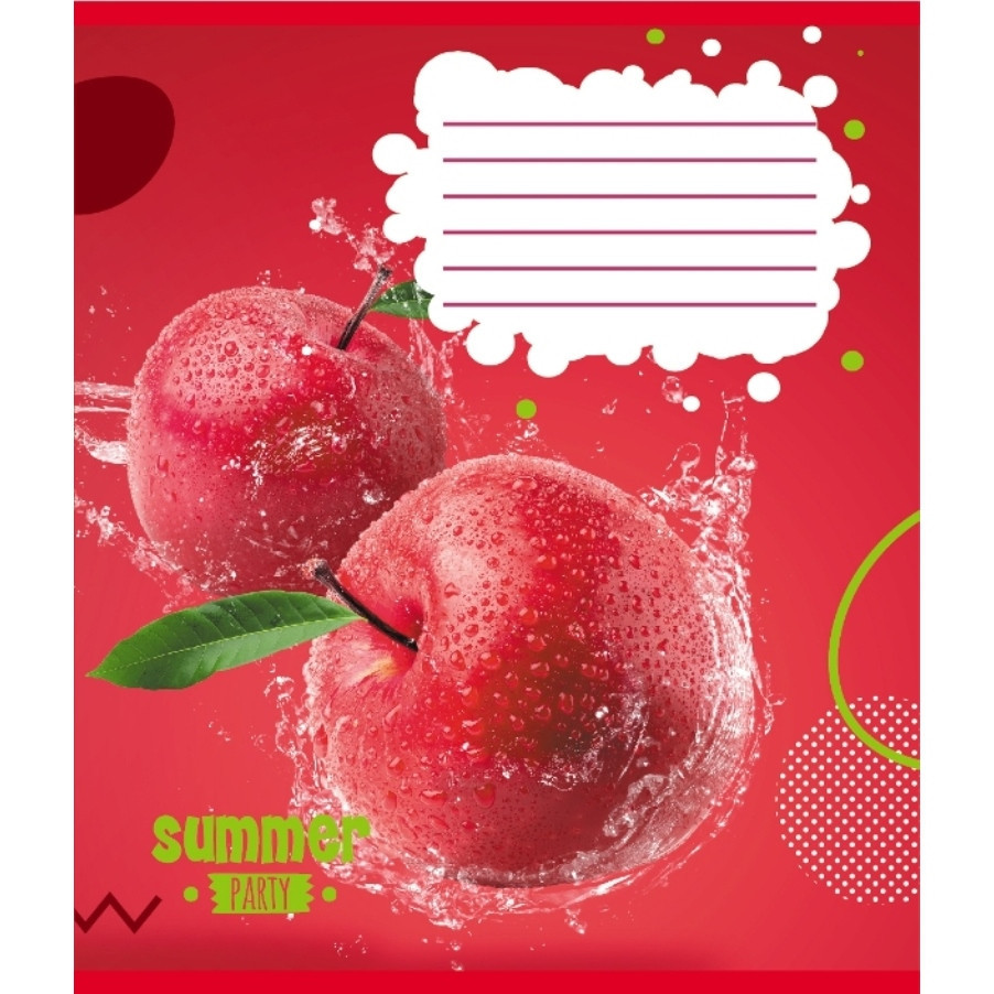 Зошит учнівський "Фрукти у воді" 024-550016K-3 в клітинку, 24 аркуші Вінниця - фото 1