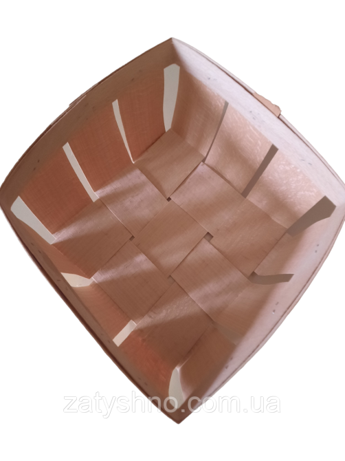 Кошик плетений з букового шпону, 160*130*45 мм. Київ - фото 3