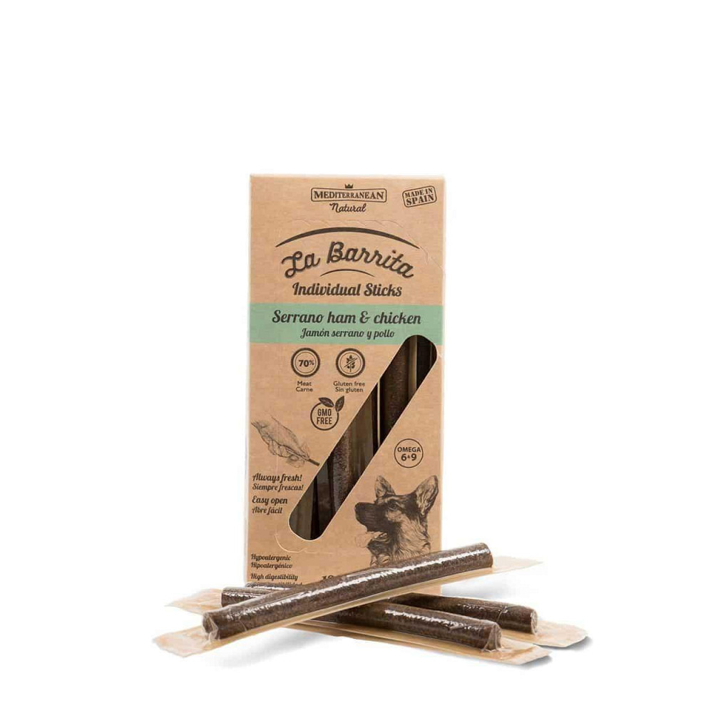 Ласощі для собак М'ясні палички Natural La Barrita з хамоном і куркою (12 шт) 150 г Вінниця - фото 1