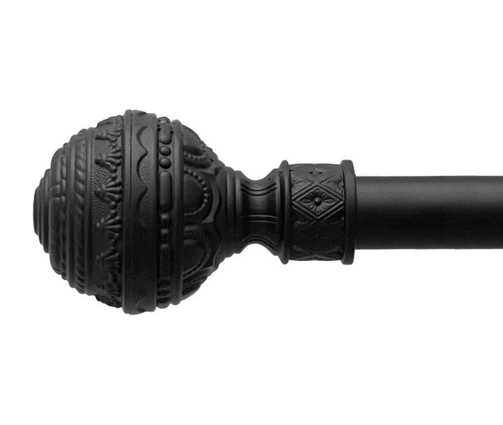 Карниз Orvit Арабеска металевий однорядний техно гладка труба кільце металеве Чорний Оксамит 25 мм 300 см Львов - изображение 2