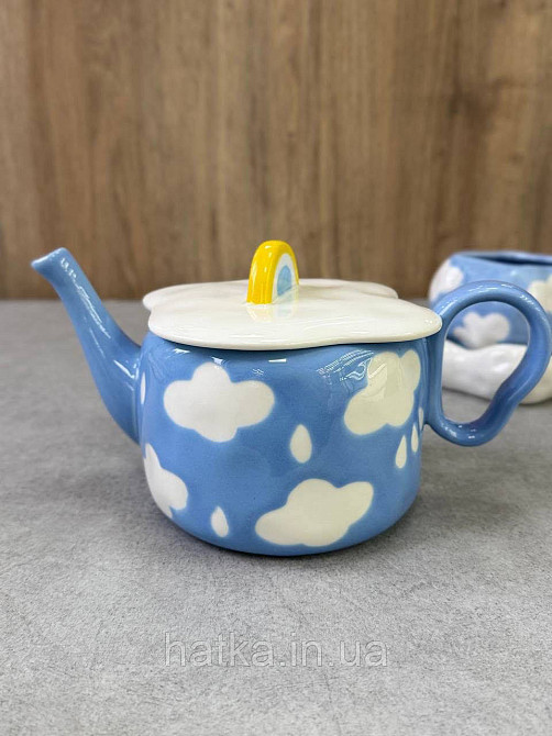 Чайник заварювальний керамічний Olens "Біла хмаринка" 900 мл (функц. 700 мл) 8030-444 Київ - фото 1
