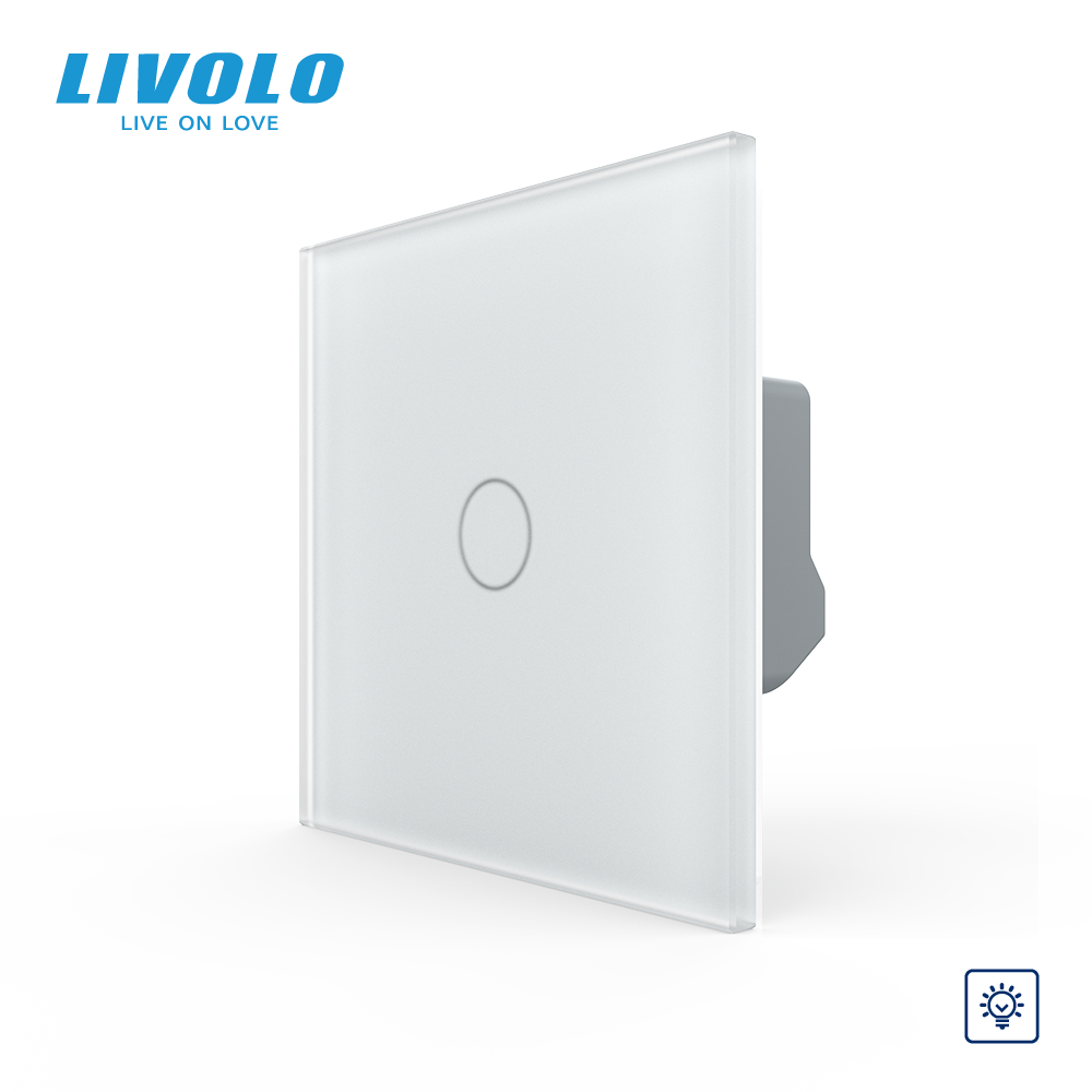 LIVOLO Сенсорний диммер 1 сенсор LIVOLO білий матове скло Коломия - фото 1
