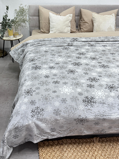 Ecotton Плед Ecotton 150х220 см Well Soft новорічний Сніжинка сірий (24180) Киев - изображение 4