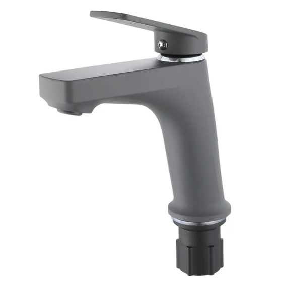 Змішувач для умивальника Plamix Lucas-001 SET Graphite (з підводкою) (Квіт графіт) (PM6100) Харків