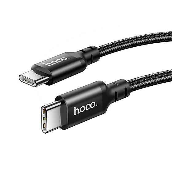 Кабель HOCO X14 Type-C to Type-C 60W, 1m, nylon, aluminum connectors, Black Киев