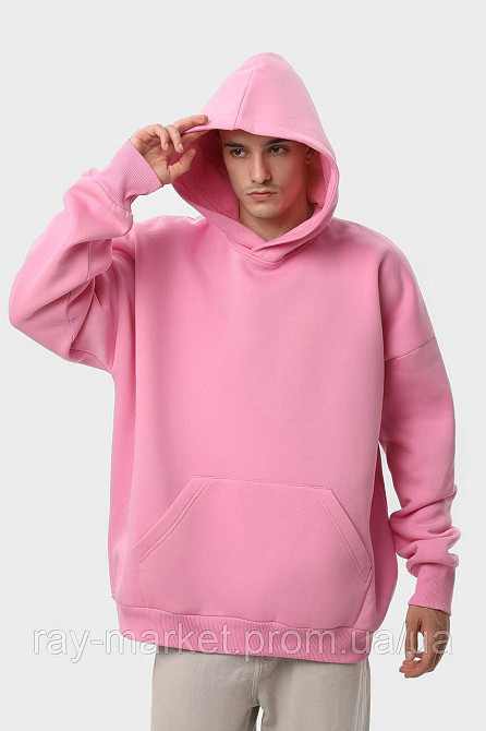 Худі оверсайз чоловіче утеплене RAY OVERSIZE рожеве (U0404M-Pink) L/XL Київ - фото 3
