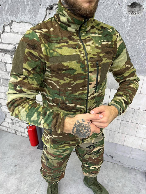 Тактический демисезонный комплект Softshell 4 в 1 (куртка, штаны, кофта, бейсболка) Мультикам XXL Киев - изображение 6