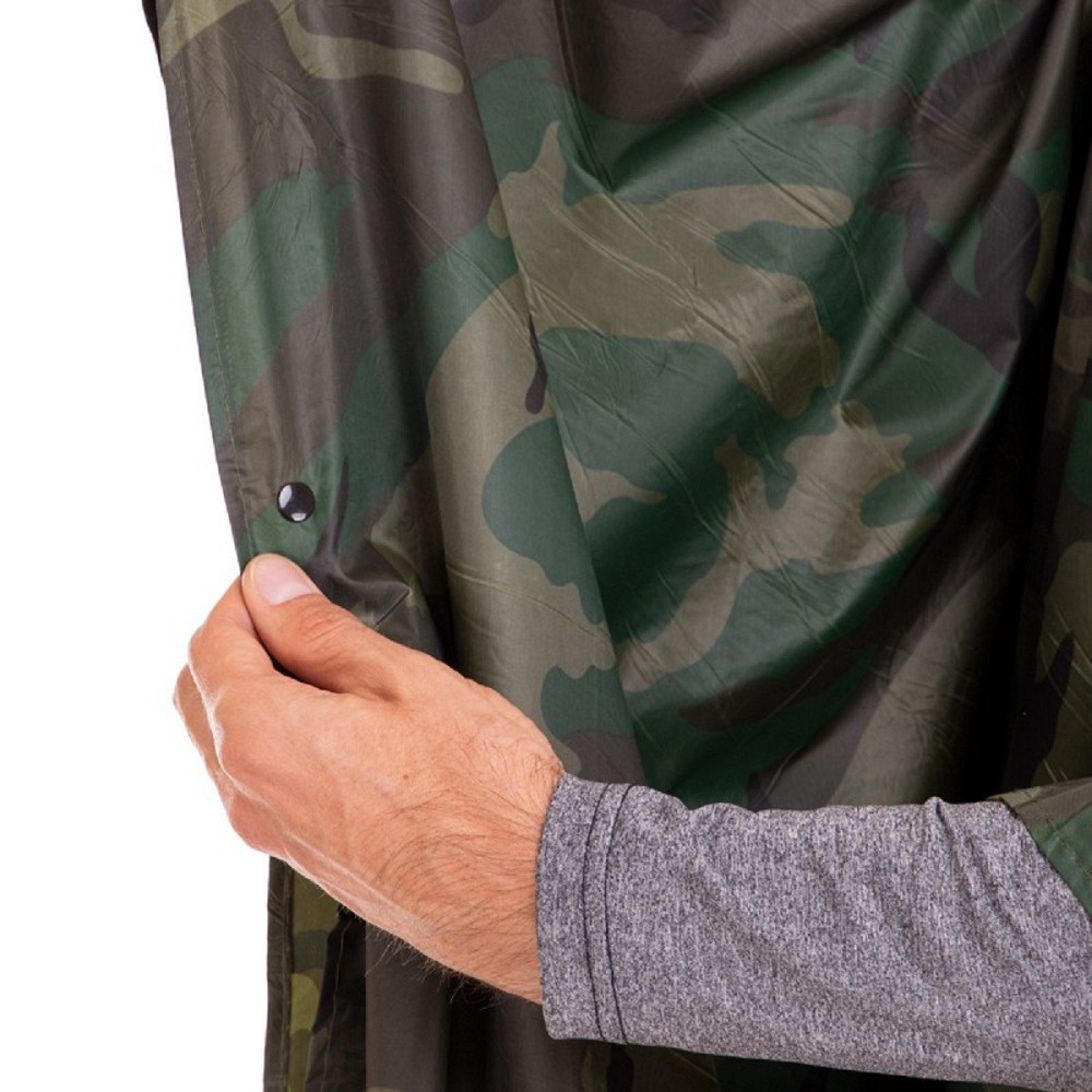 Плащ-дождевик палатка пончо ПВХ на кнопках размер L-XL камуфляж Киев - изображение 5